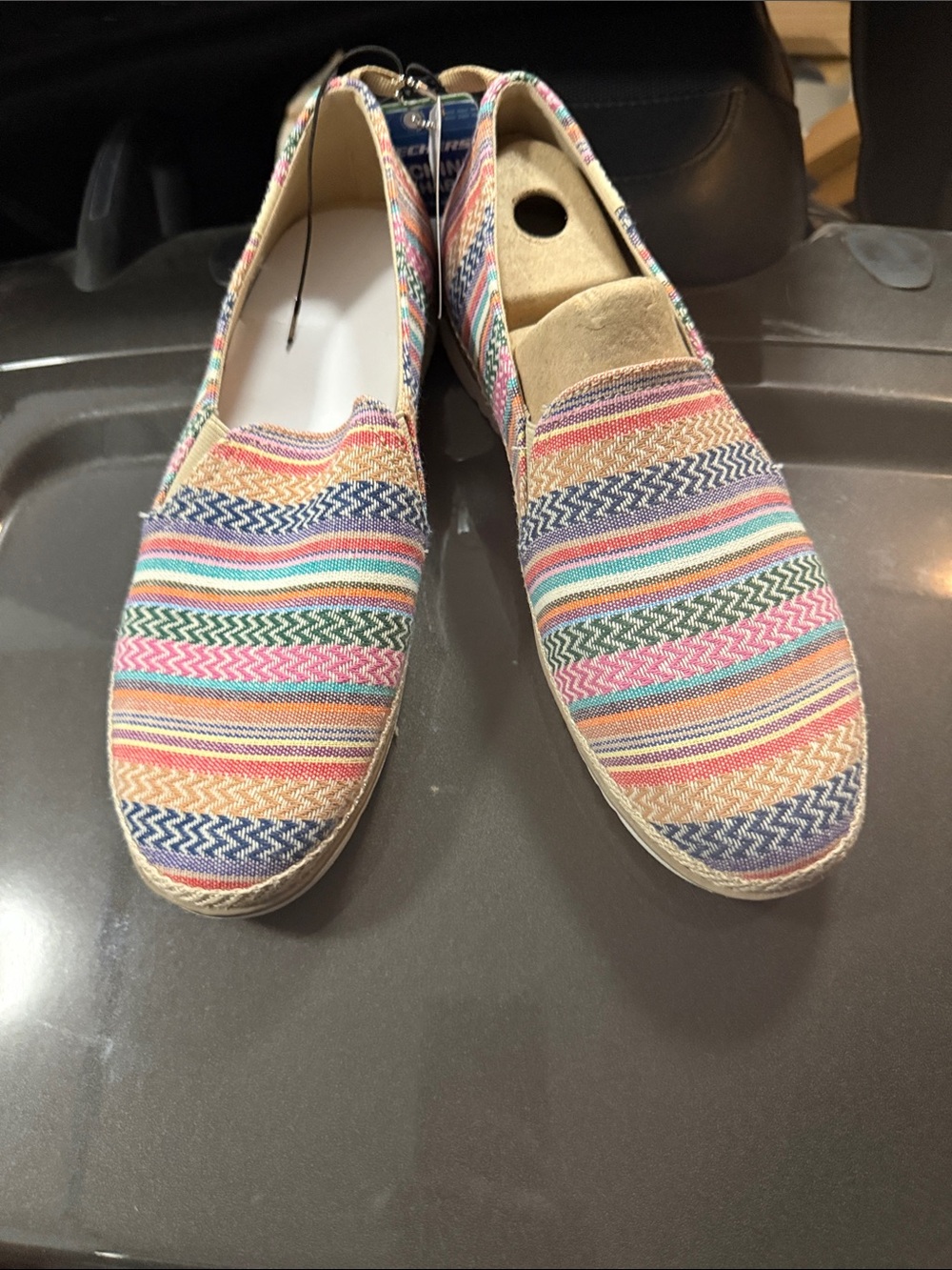 BOBS from Skechers Multicolor Striped Slip-On Flats